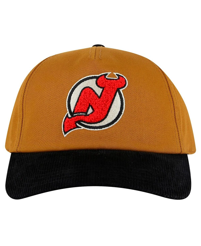 American Needle Men's Tan/Black New Jersey Devils Burnett Adjustable Hat