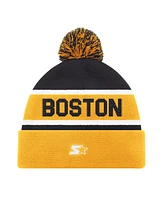 Starter Men's Gold Boston Bruins Cuffed with Pom Knit Hat