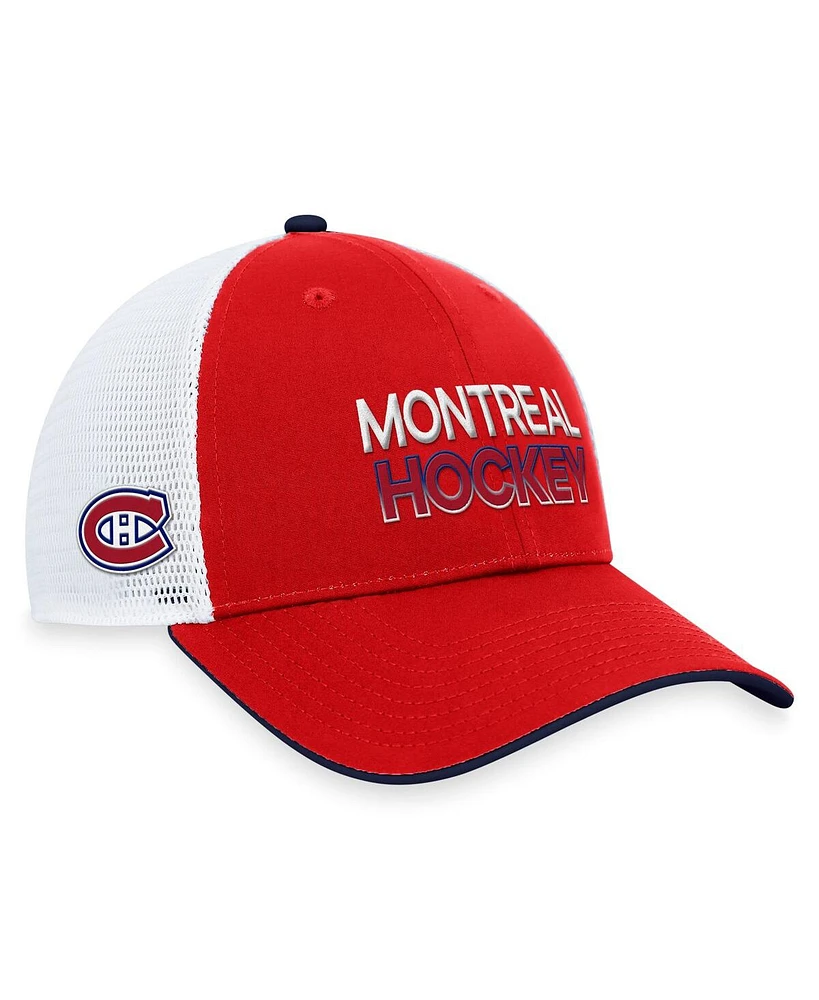 Fanatics Men's Red Montreal Canadiens Authentic Pro Rink Trucker Adjustable Hat