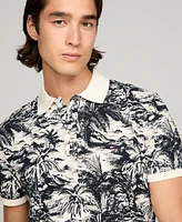 Tommy Hilfiger Men's Regular-Fit Linen-Blend Tropical Polo Shirt