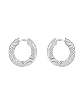 And Now This Textured Hinged Hoop Earrings