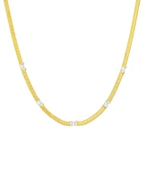 And Now This Cubic Zirconia Rectangular Stone Station Necklace