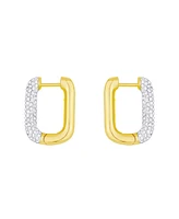 And Now This Clear Crystal Rectangular Shaped Hoop Earrings