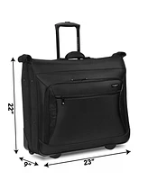 WallyBags 45" Premium Rolling Garment Bag with Multiple Pockets