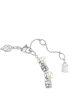 Swarovski Crystal Cultivated Pearl Round Cut Tennis Bracelet