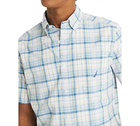 Nautica Men's Short Sleeve Plaid Button-Down Shirt