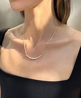 Adornia Adjustable Cultivated Pearl Curved Bar Necklace