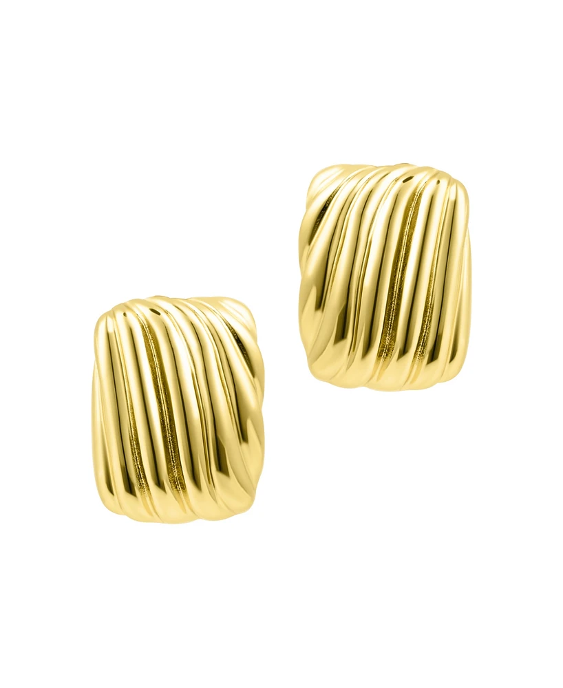 Adornia Gold Rectangle Wavy Earrings