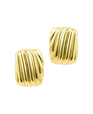 Adornia Gold Rectangle Wavy Earrings