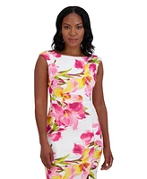 Eliza J Petite Floral-Print Sheath Dress