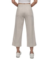 Dkny Jeans Women's Cropped Wide-Leg Linen Pants