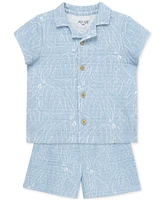 Little Me Baby Boys Seaside Shirt & Shorts, 2 Piece Set