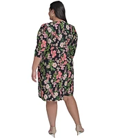 Tommy Hilfiger Plus Floral-Print Shift Dress