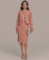 Donna Karan New York Women's Collarless Tweed Blazer