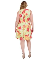 Vince Camuto Plus Floral-Print Fit & Flare Dress