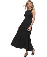 Dkny Jeans Women's Cotton Gauze Smocked-Bodice Maxi Dress