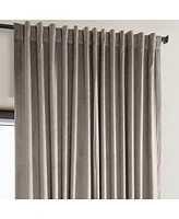 Half Price Drapes Library Taupe Extra Wide Signature Plush Velvet Hotel Blackout Curtain