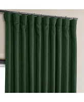 Half Price Drapes Key Green Extra Wide Textured Faux Linen Room Darkening Curtain