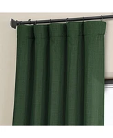 Half Price Drapes Key Green Textured Faux Linen Room Darkening Curtain