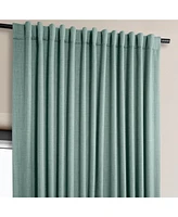 Half Price Drapes Sea Thistle Extra Wide Textured Faux Linen Room Darkening Curtain