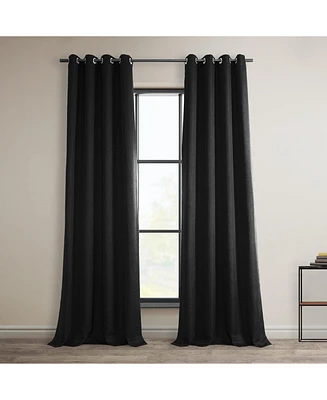 Half Price Drapes Essential Black Grommet Textured Faux Linen Room Darkening Curtain