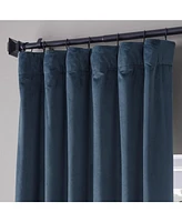 Half Price Drapes Varsity Blue Signature Plush Velvet Hotel Blackout Curtain