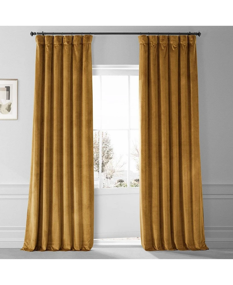 Half Price Drapes Apple Cider Gold Signature Plush Velvet Hotel Blackout Curtain