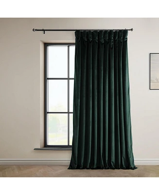 Half Price Drapes Forestry Green Extra Wide Heritage Plush Velvet Room Darkening Curtain