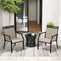 Gymax Patio Dining Chairs Set of 4 All Weather Outdoor Chairs w/ High Back & Armrests
