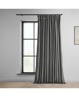 Half Price Drapes Destiny Grey Extra Wide Heritage Plush Velvet Room Darkening Curtain