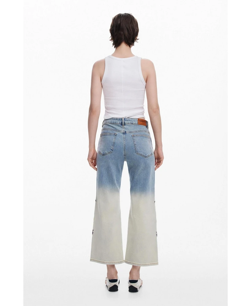 Desigual Women's Floral Culotte Jeans