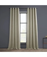 Half Price Drapes Oatmeal Grommet Textured Faux Linen Room Darkening Curtain