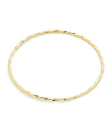 Bling Jewelry Simple Tri-Color Twist Bangle Bracelet, Rose Gold & Silver Plated, Stacking Style