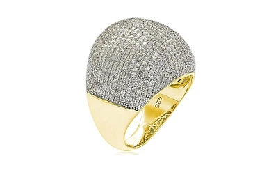 Suzy Levian Sterling Silver Cubic Zirconia Large Pave Dome Ring