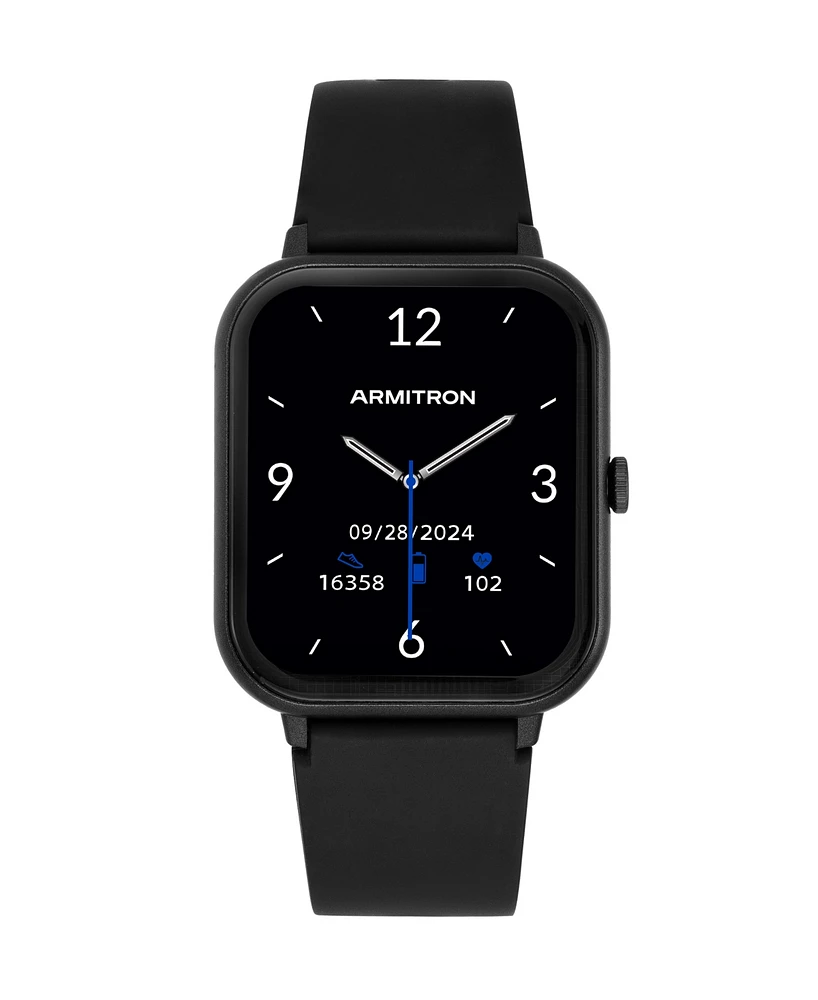 Armitron Connect Eclipse Black Silicone Smartwatch, 45mm