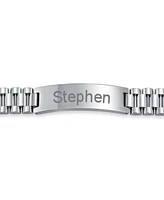 Bling Jewelry Silver Tone Stainless Steel Id Bracelet with Name Plate for Men