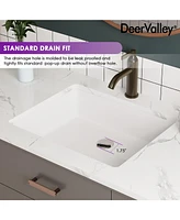DeerValley Ursa 19.88" X 15.59 " White Rectangular Vitreous China Undermount Bathroom Sink with Overflow