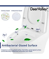 DeerValley Bathroom Toielt, One-Piece Toielt Dual-Flush Elongated Floor Mounted Toilet with White Glazed Surface(Seat Included)