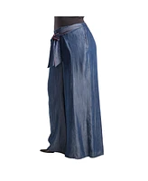 Women's Plus Curvy-Fit Tencel Denim Palazzo Pant