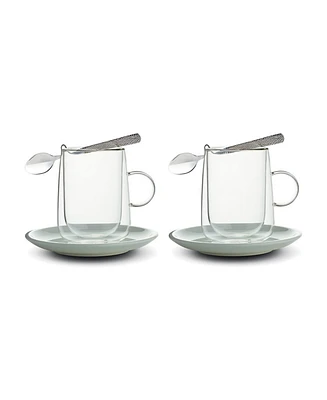 Villeroy & Boch Artesano Hot Cold Clear Insulated Coffee Mugs, Set of 2