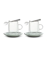 Villeroy & Boch Artesano Hot Cold Clear Insulated Coffee Mugs, Set of 2