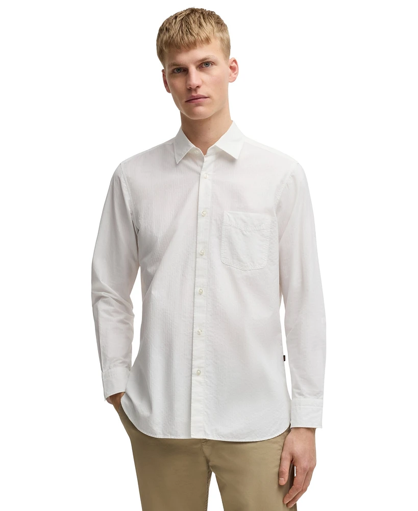 Boss by Hugo Men's Cotton Dobby Regular-Fit Shirt