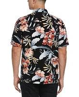 Cubavera Men's Short Sleeve Tropical Floral Print Button-Front Shirt