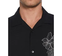 Cubavera Men's Short Sleeve Embroidered Floral Button-Front Camp Shirt