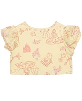 Disney Toddler and Little Girls 2-Piece Belle's Day Short Sleeve Top Skirt Set