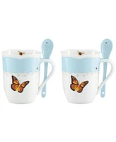 Lenox Butterfly Meadow Mug with Spoon, Set of 8, Exclusively at Macy's