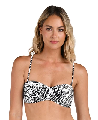La Blanca Women's Dream Catcher Twisted Bandeau Bikini Top