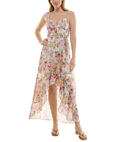 Bcx Juniors' Ruffle-Trim High-Low Wrap Dress