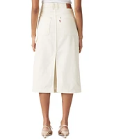 Levi's Women's Cotton High-Rise Back-Slit Denim Skirt