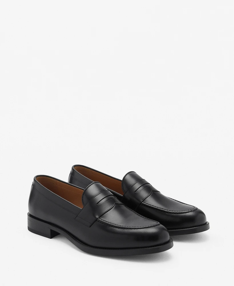 Mango Men's Leather Penny Loafers